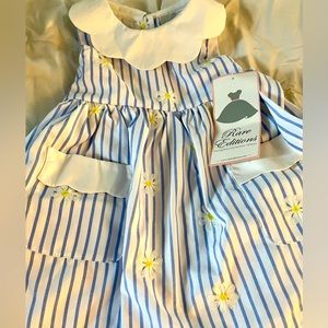 NWT Spring Stripe w/ Embroidered Floral Detail Dress